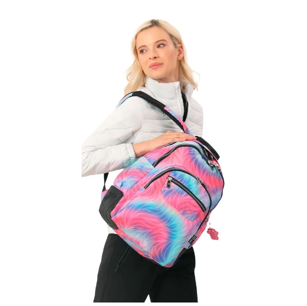 Mochila Escolar Rayol Glitter Rosado Porta Notebook Totto-1