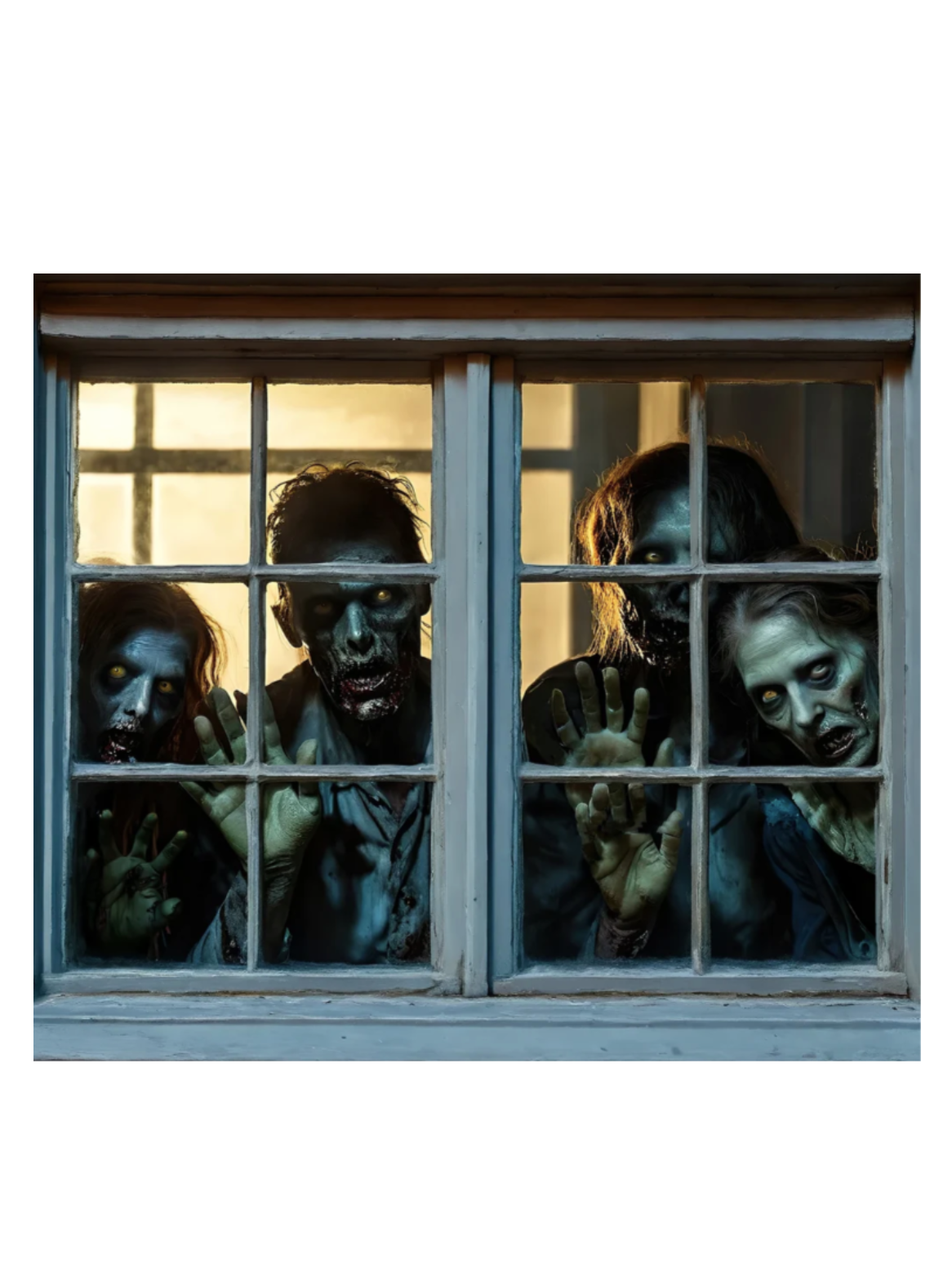 Ventana falsa Zombies 90x80 cm decoracion halloween F M-1