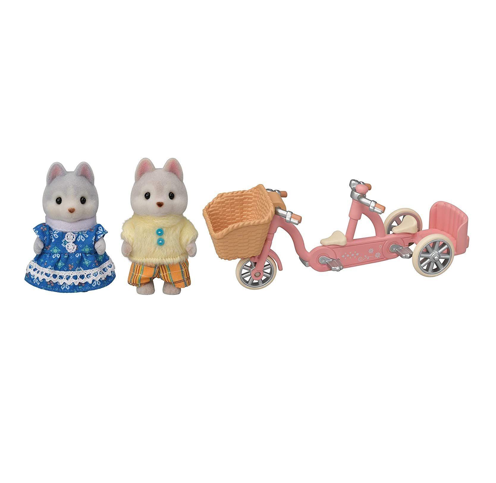 Sylvanian Families Set Hermano Hermana Husky Bicicleta 5637-1