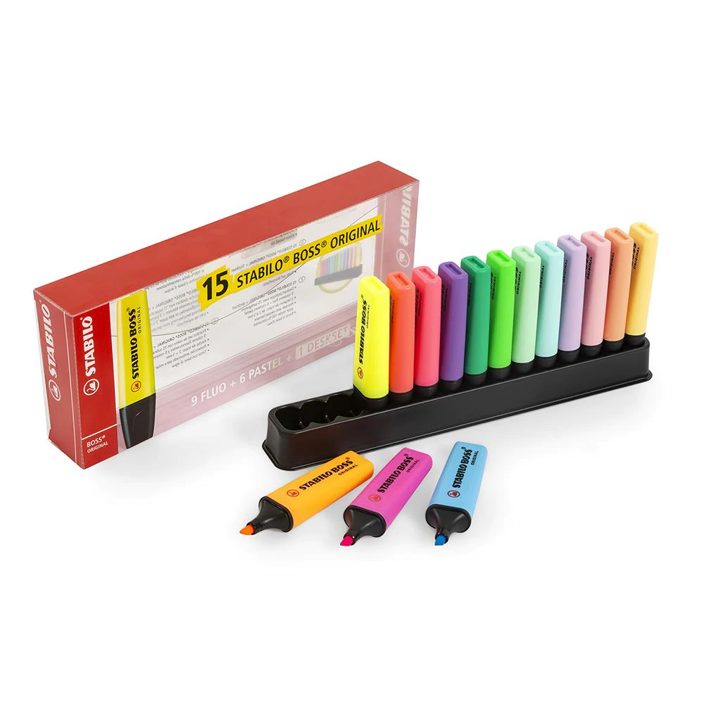 15 Destacadores Stabilo Boss Neon-3