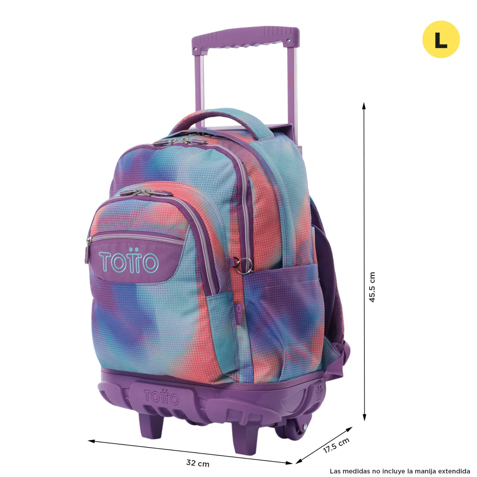 Mochila Con Ruedas Escolar Totto Rue Bomper Ni os as Lila-2
