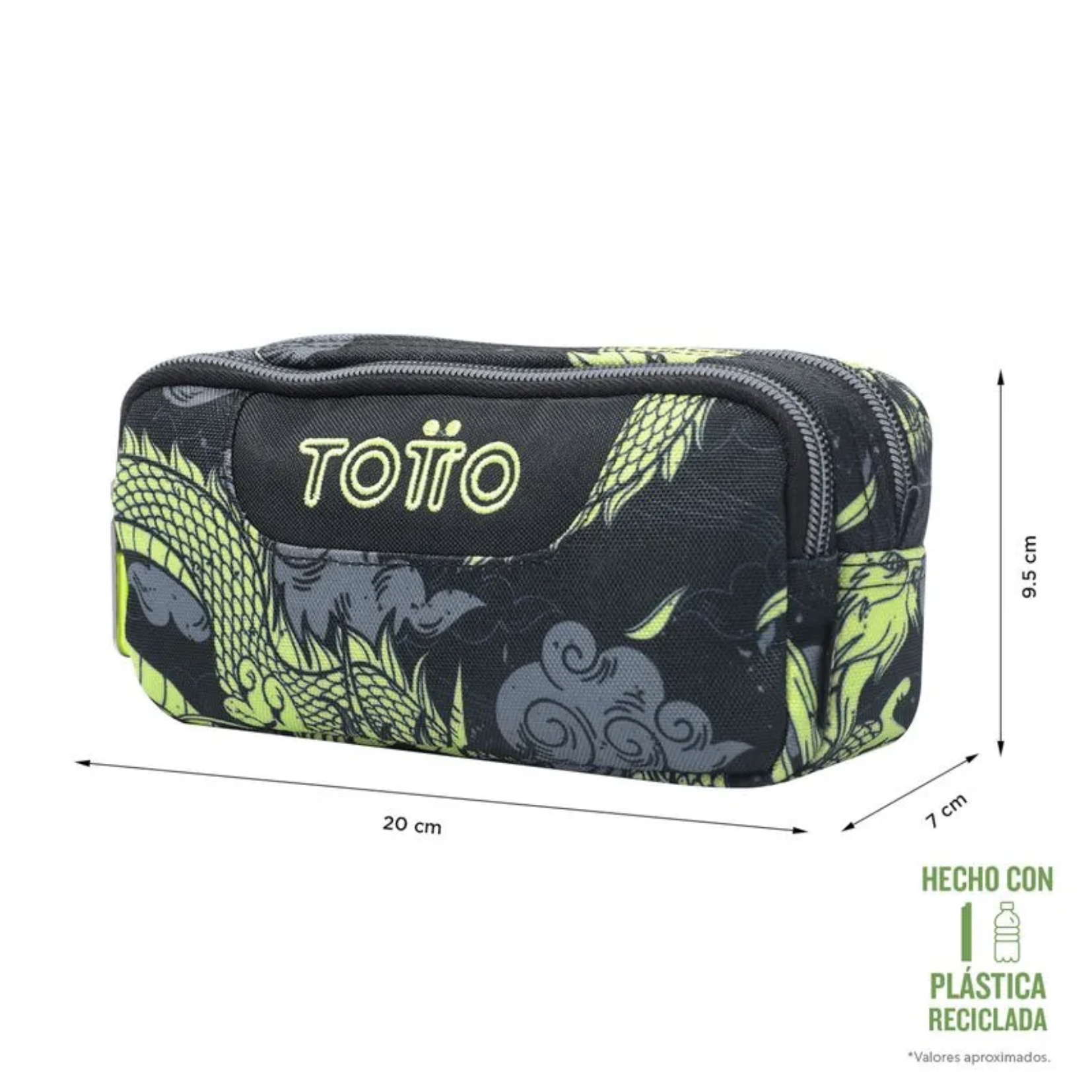 Estuche Escolar Organizador De Lapices Sobre Totto Color Negro 2 Lisa-2