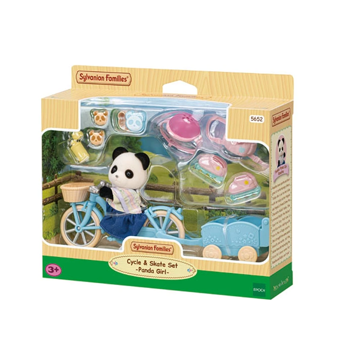 Sylvanian Families 5652 Set Bicicleta Patines Pookiee Panda-0