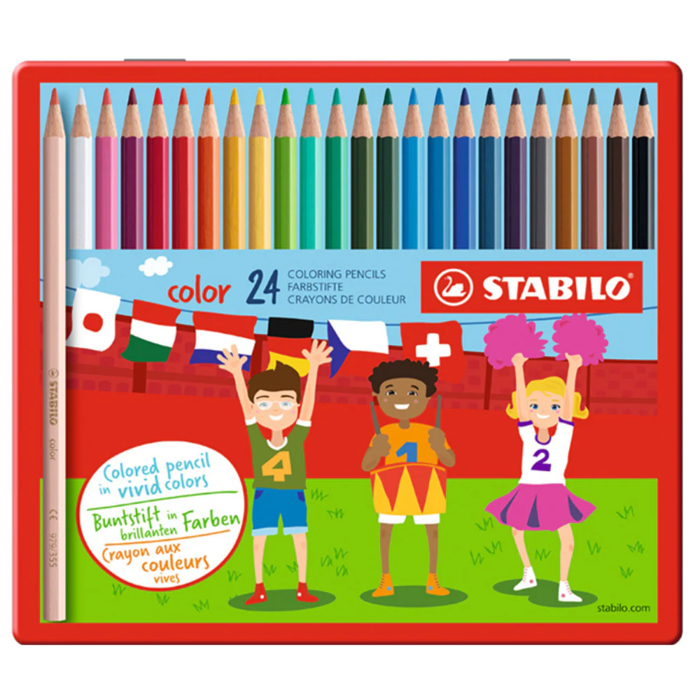 Lápices de 24 colores caja metalica stabilo-0