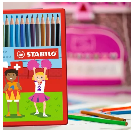 Lápices de 24 colores caja metalica stabilo-1
