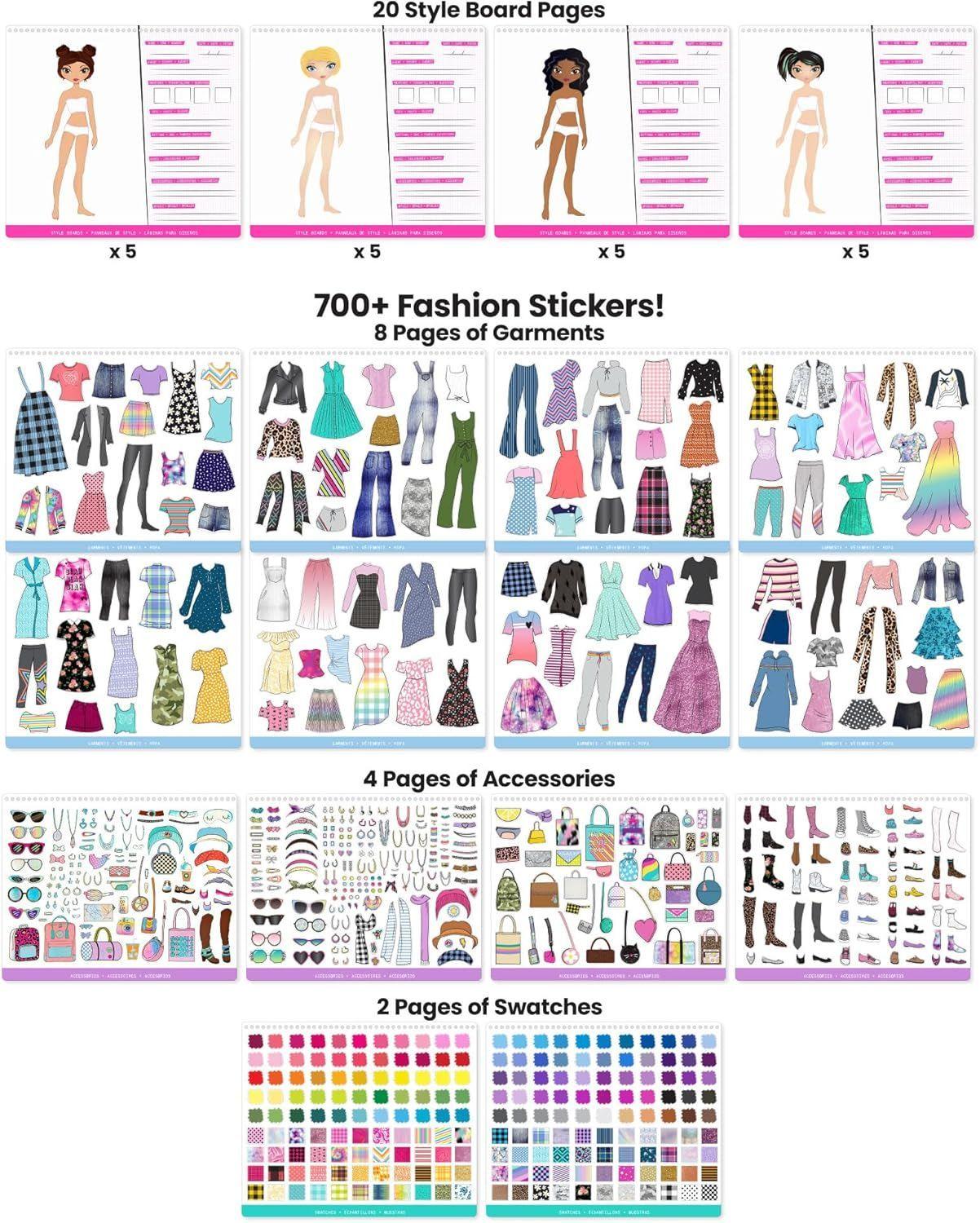 Cuaderno Para Diseñar Stickers Fashion Angels-1