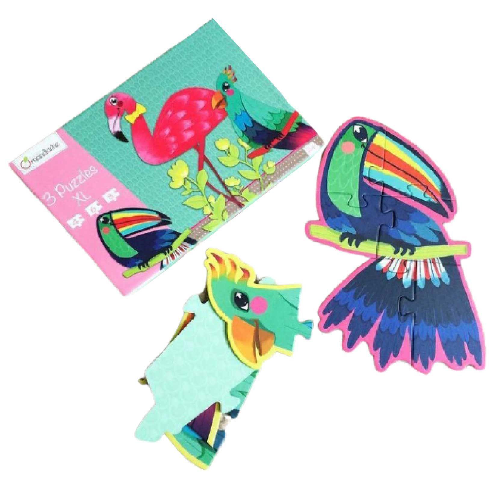 3 puzzles XL, Pájaros tropicales-2