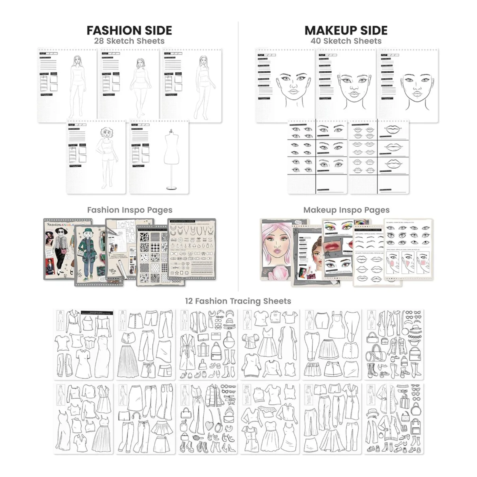 Libreta Cuaderno Para Dise ar Rostro Y Ropa Fashion Angels Agua-3