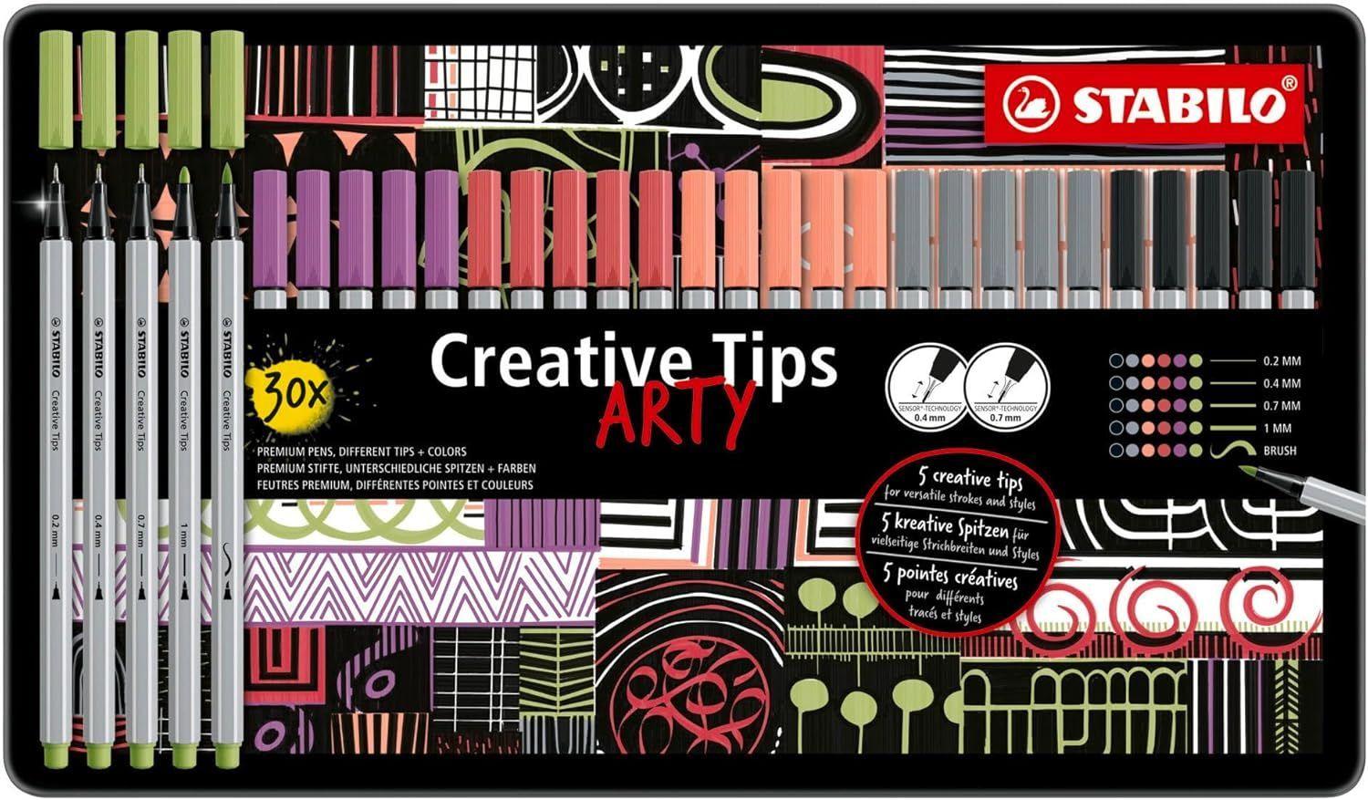 Estuche Tiralineas Stabilo Creative Tips Arty 30 Lapices-6