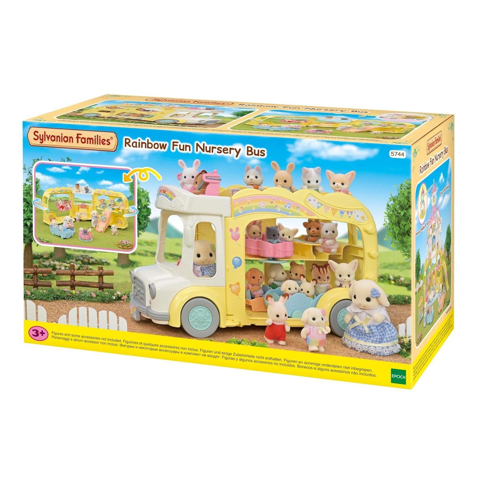 Rainbow Fun Nursery Bus 5744 Sylvanian Families Juguete-0