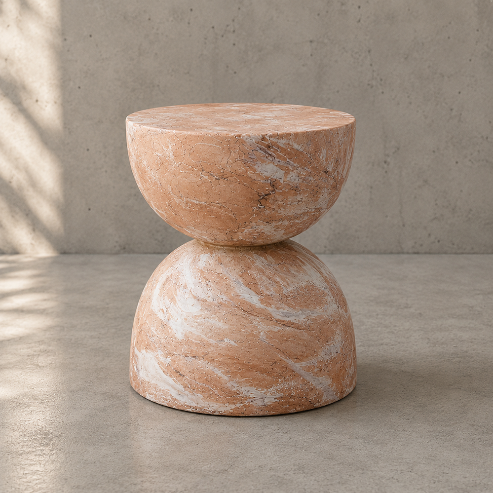 Mesa Lateral Rosada Efecto Marmol-3