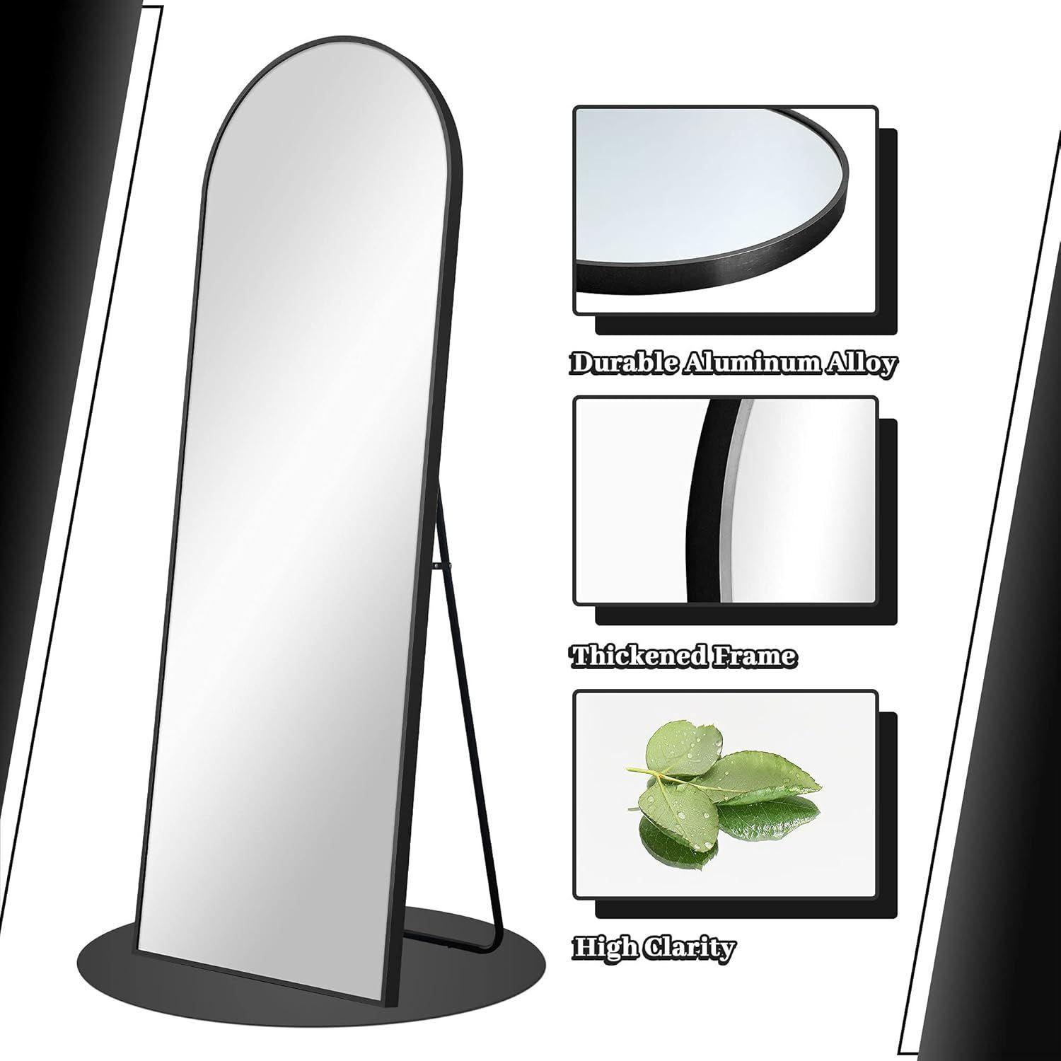 Espejo Pedestal Negro Aluminio-3