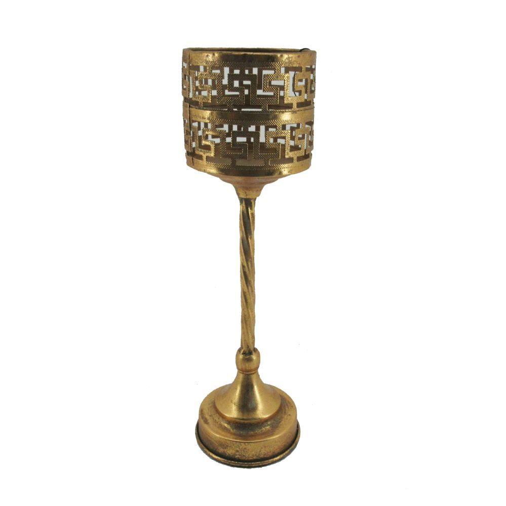 Candelabro Metálico Dorado Moderno-0