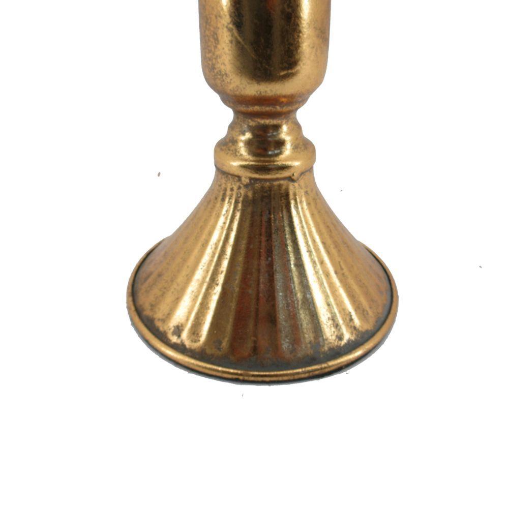 Candelabro Metálico Dorado Mediano-2