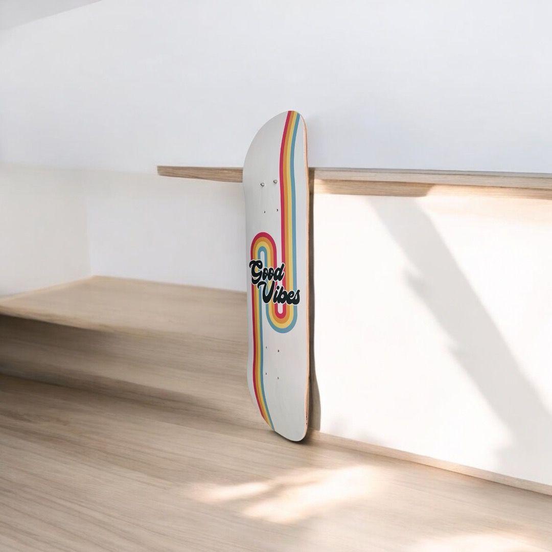 Cuadro Mural Tabla Skate Good Vibes-4