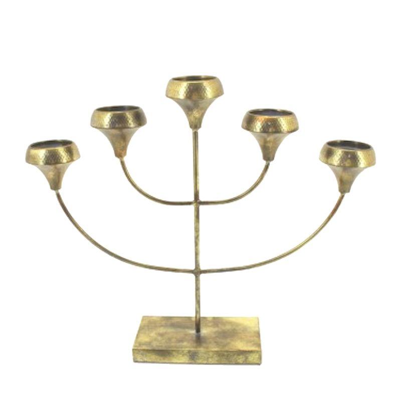 Candelabro Metálico Dorado-0