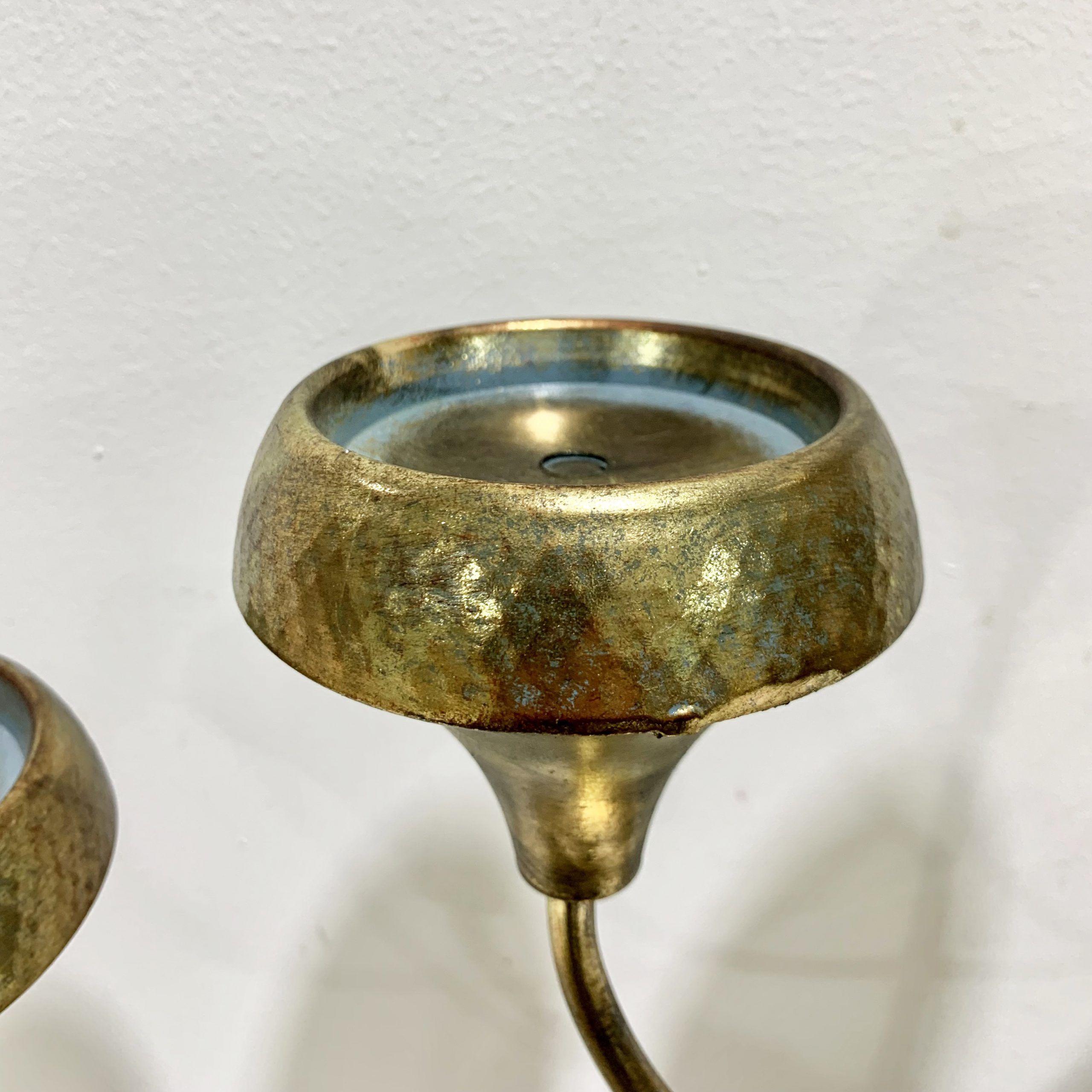 Candelabro Metálico Dorado-2
