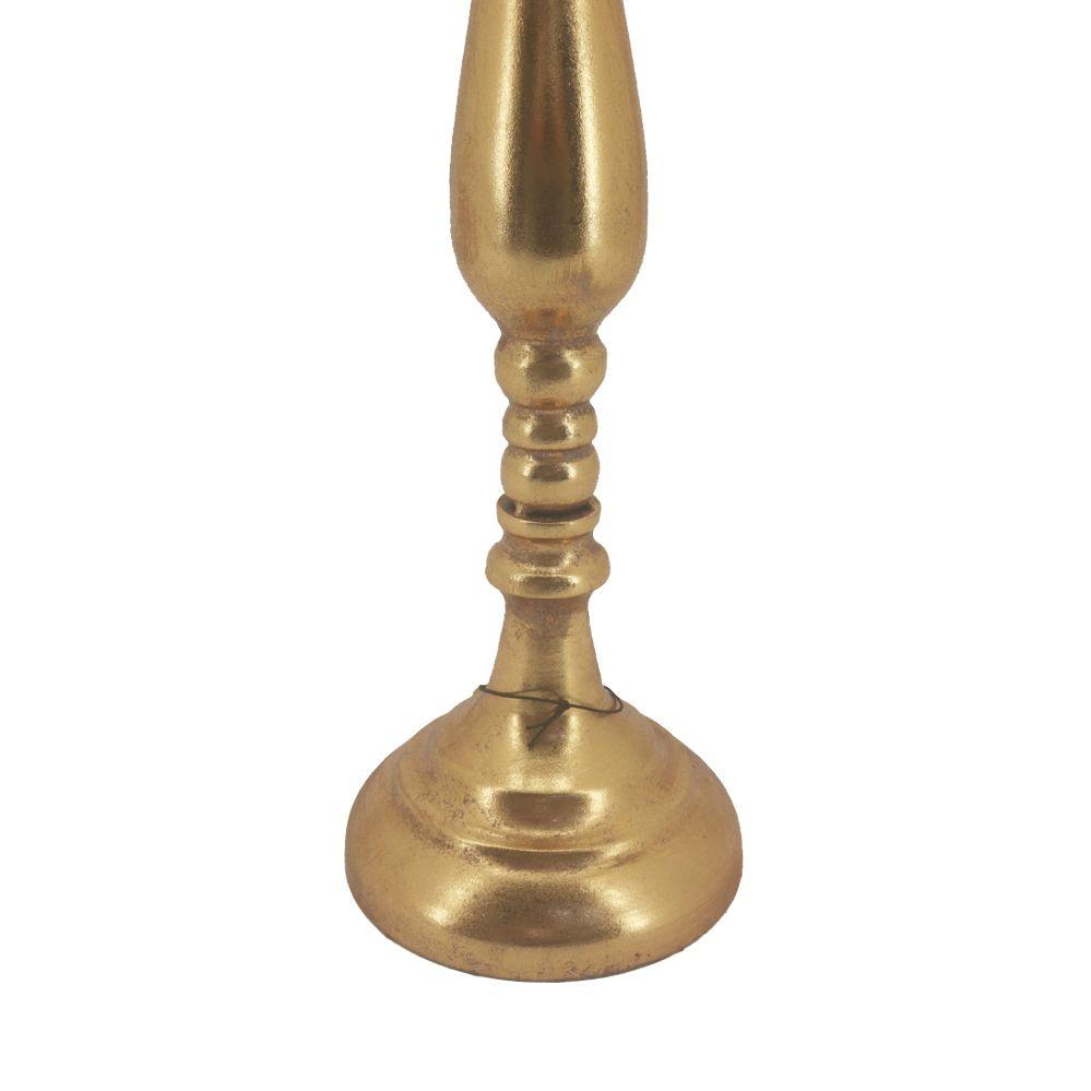 Candelabro Metálico Dorado Palmera-2