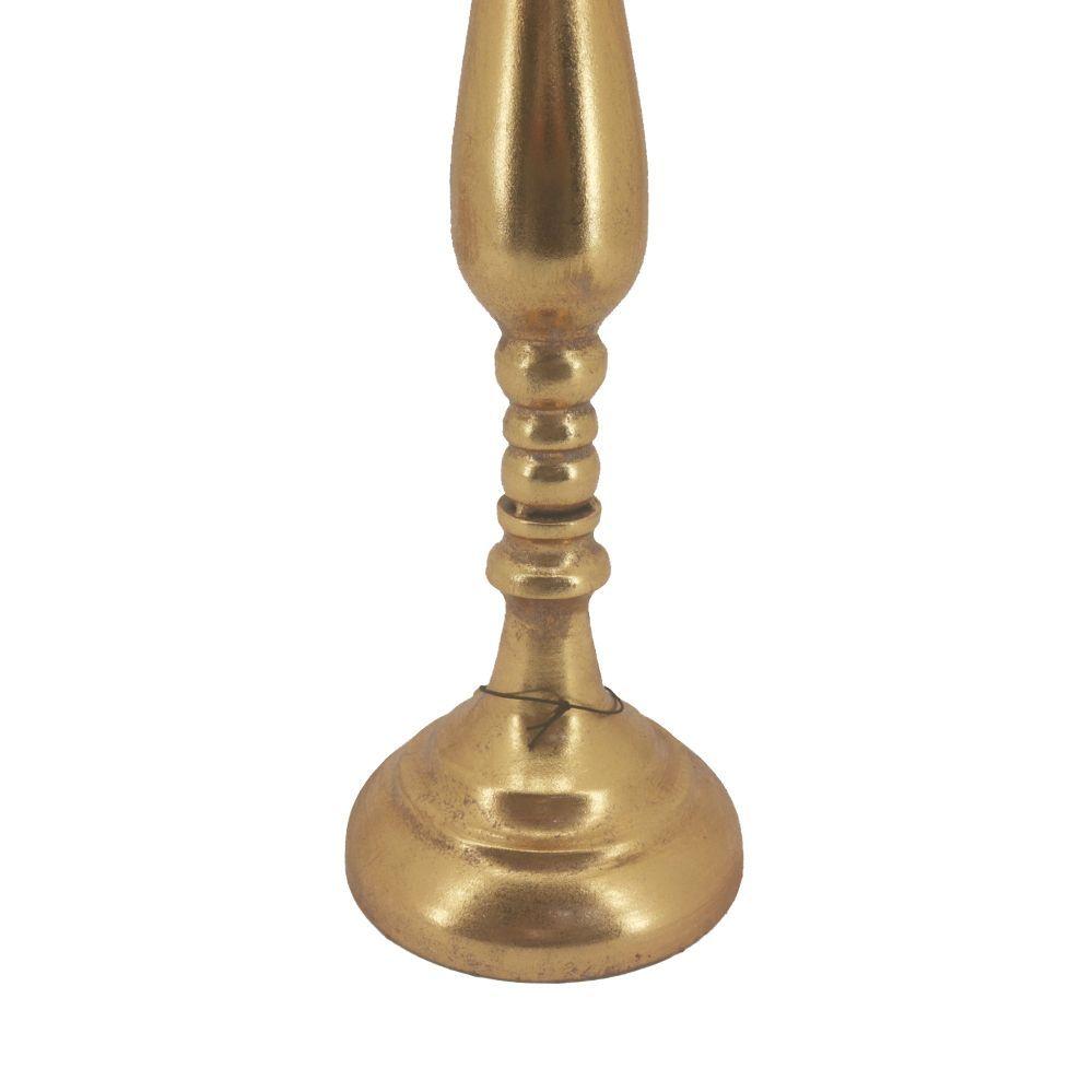 Candelabro Metálico Dorado Palmera-2