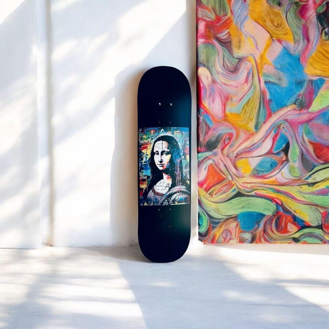 Cuadro Mural Tabla Skate Monalisa-3
