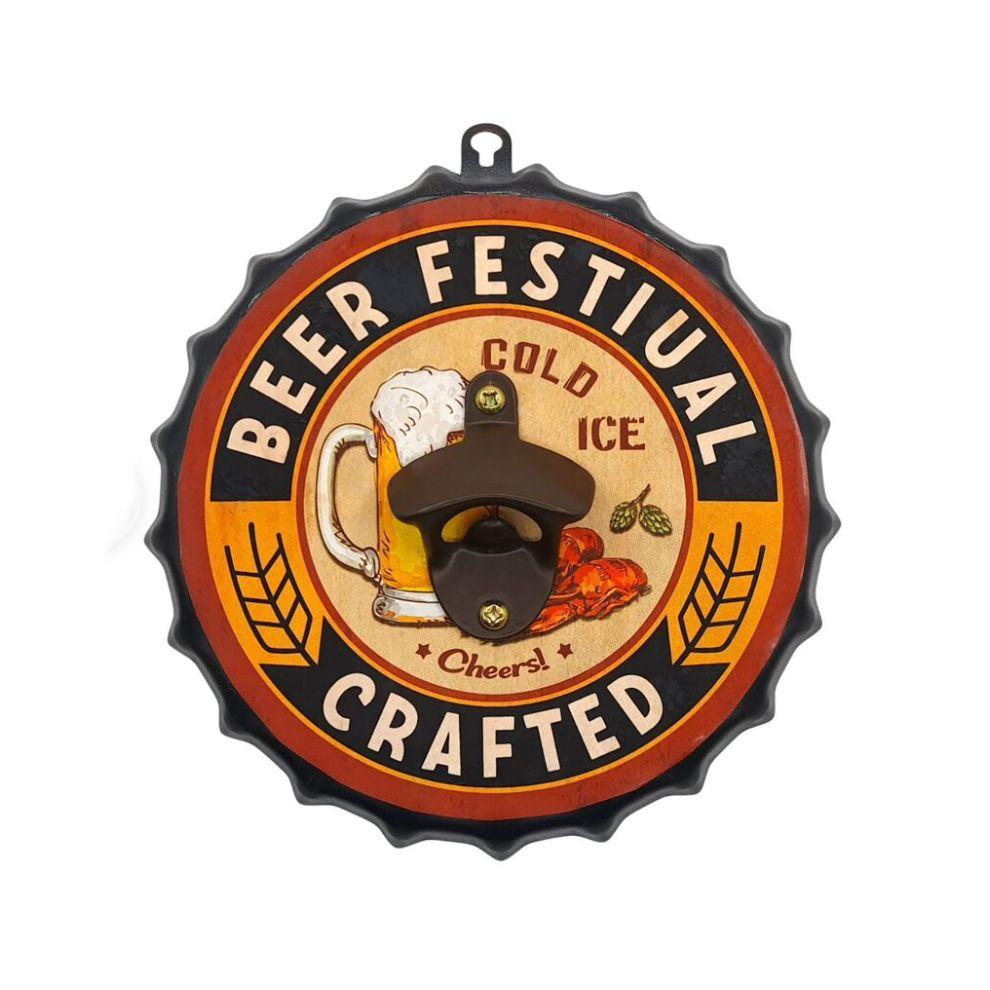 Destapador Botella Cerveza Mural Metálico-0