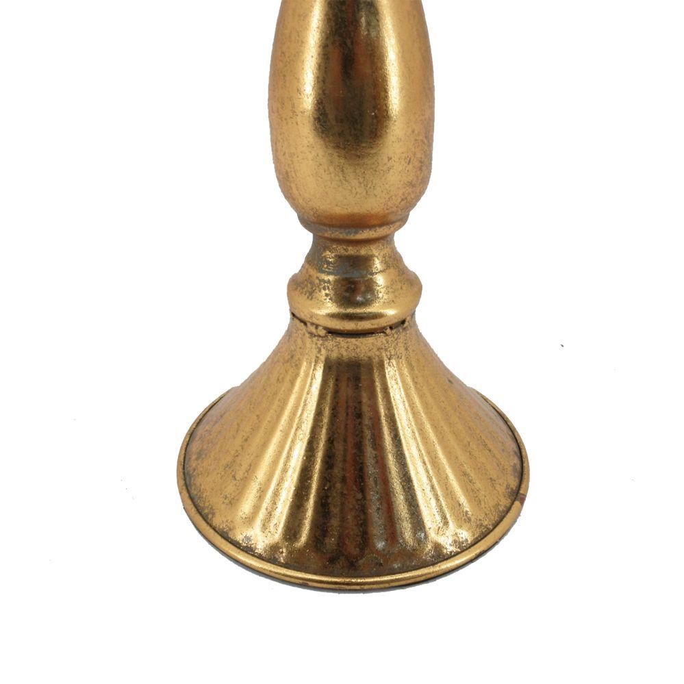 Candelabro Metálico Dorado Calado-2