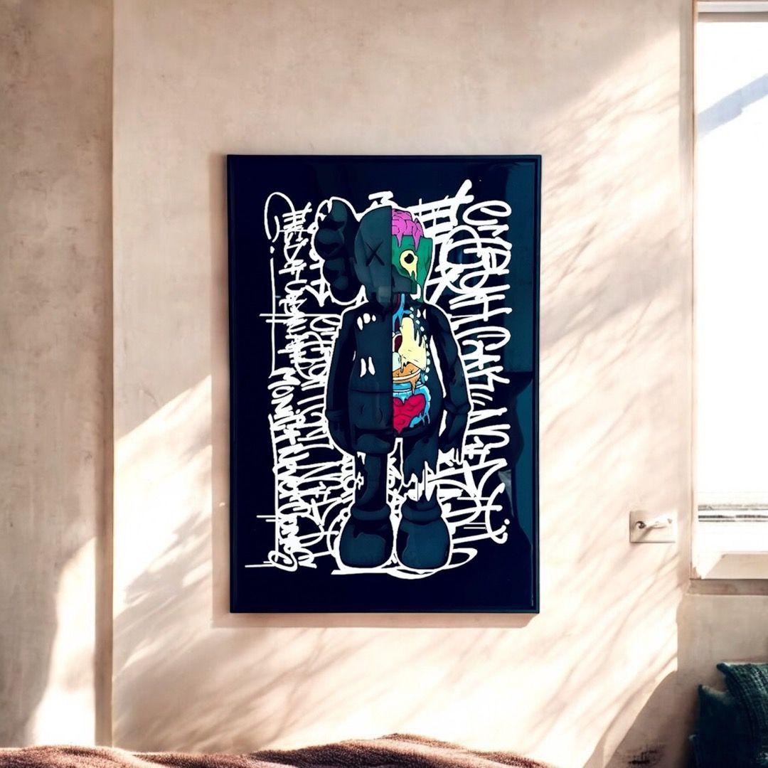 Cuadro Mural Vidrio Bearbrick Moderno-2