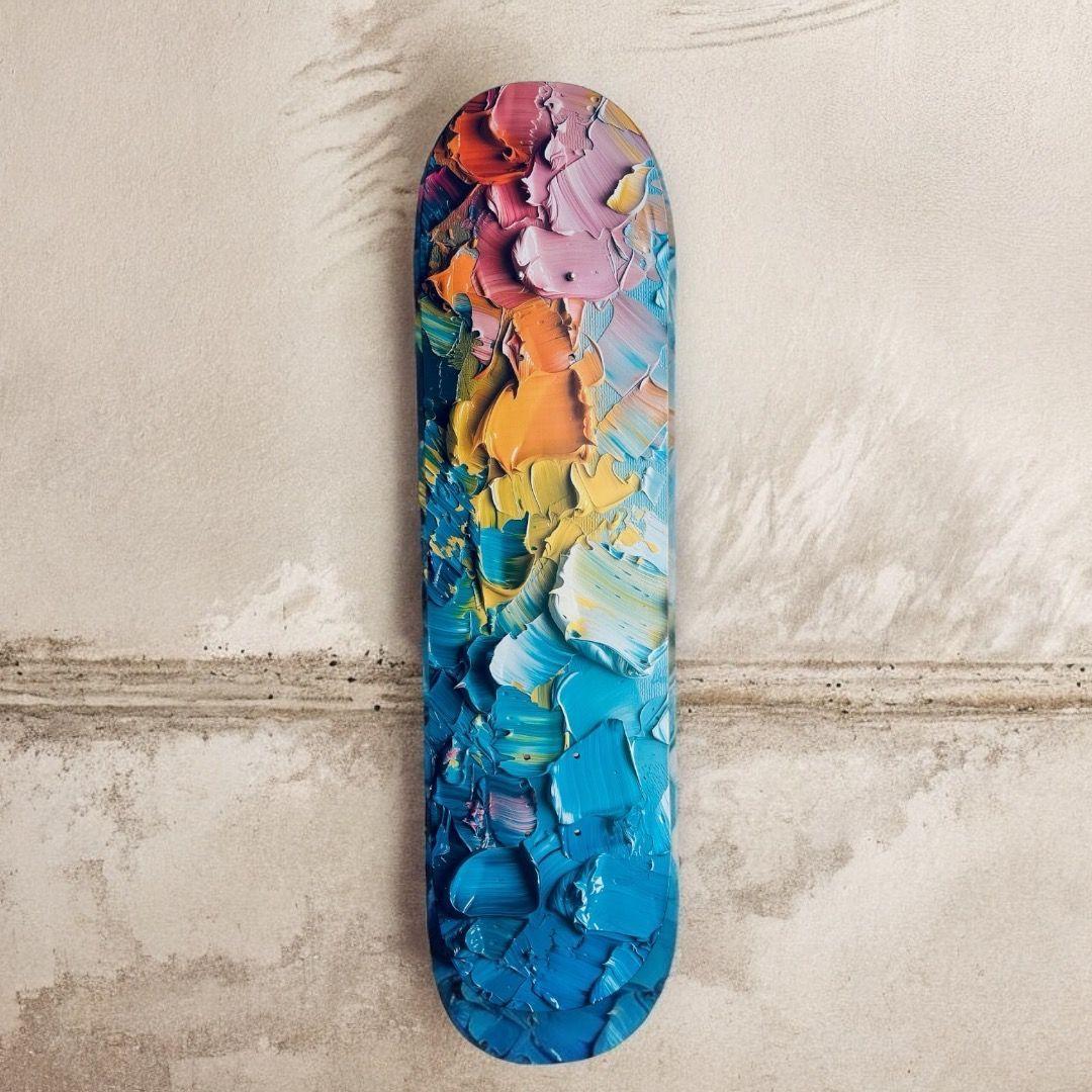 Cuadro Mural Tabla Skate Acuarela-3
