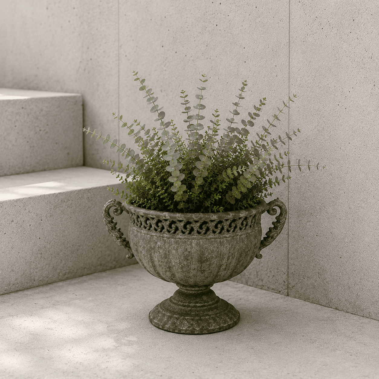 Maceta Romana Decorativa De Metal Con Asas Estilo antiguo-2