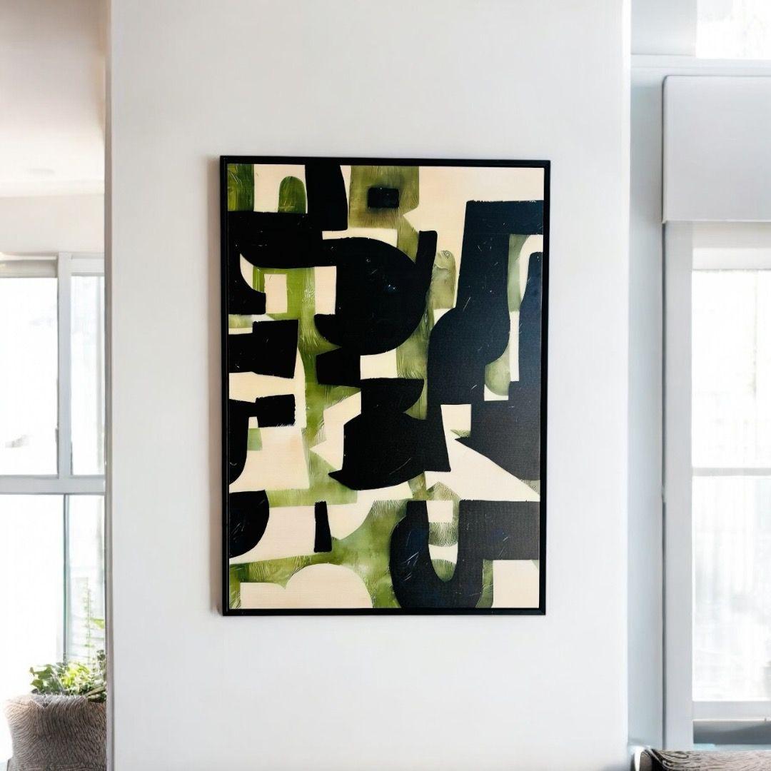 Cuadro Mural Canvas Abstracto Verde-2