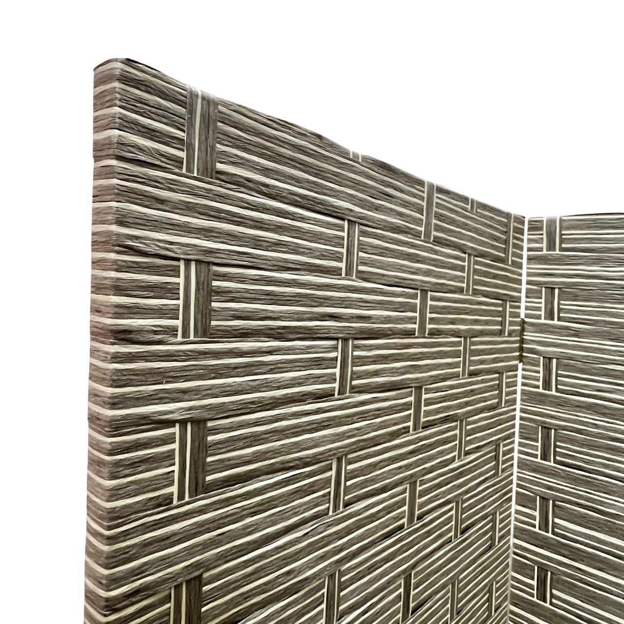 Biombo De Ratán Gris Plegable-2