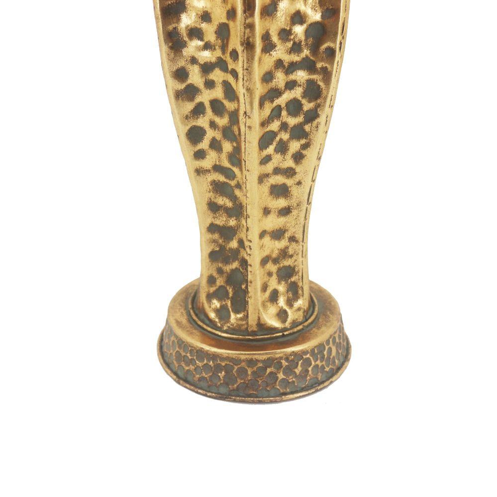 Candelabro Metálico Dorado Martillado Mediano-2