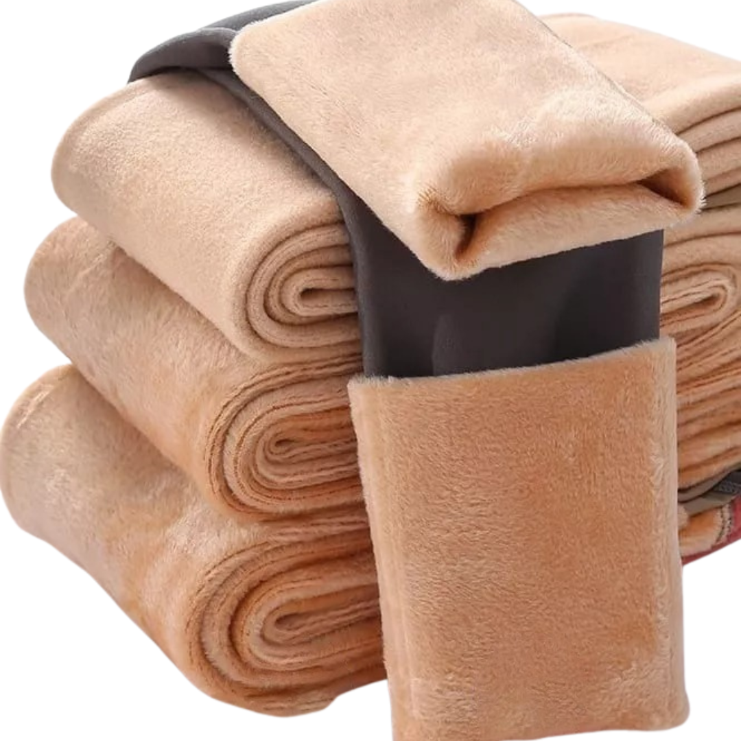 Pack 2 Pantys Calzas Medias Efecto Piel Con Polar Y Faja-4