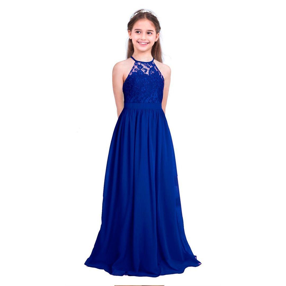 Vestido Largo de Niña Tipo Princesa Ideal Para Fiesta Bautizo Comunion Gala Matrimonio Modelo N017-0