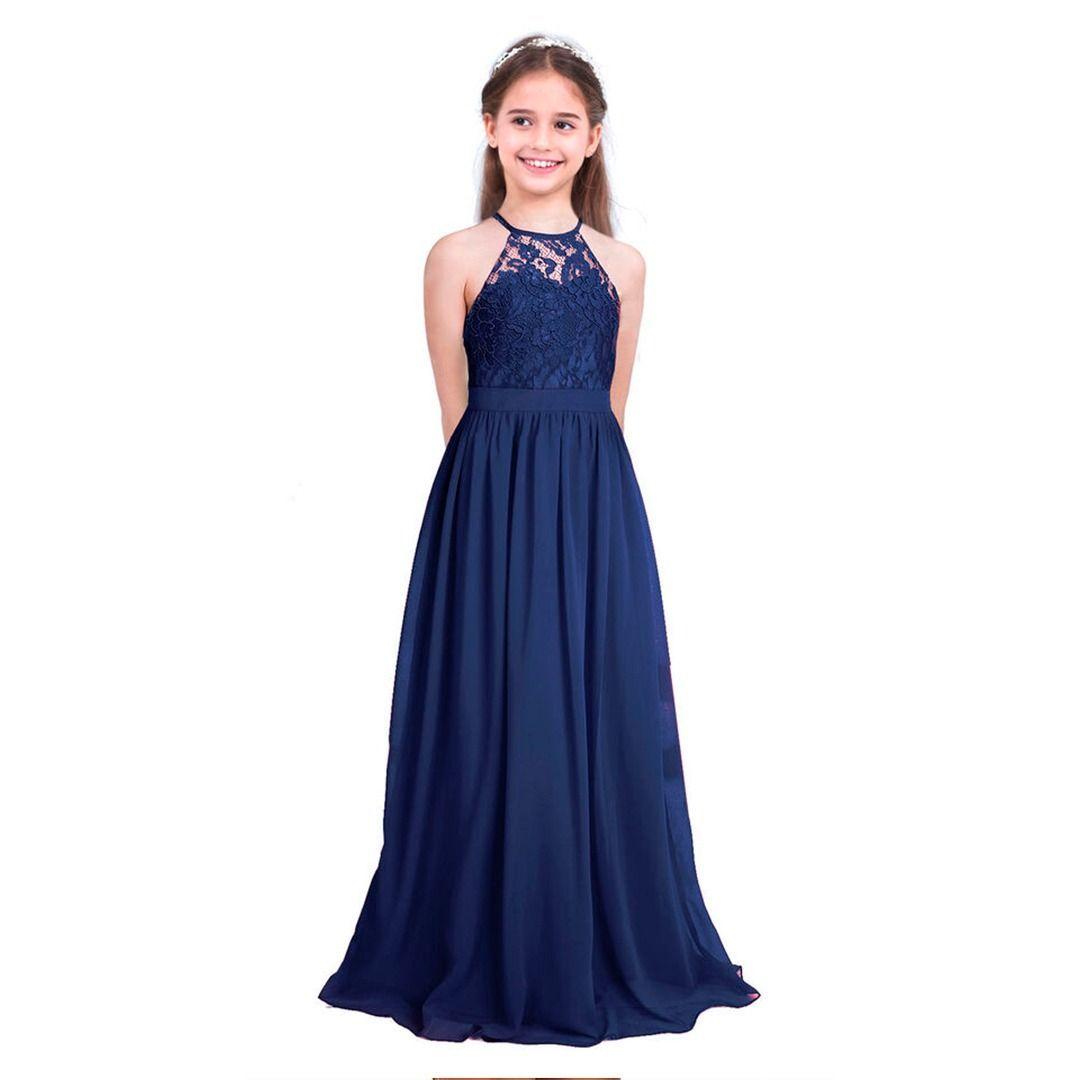 Vestido Largo de Niña Tipo Princesa Ideal Para Fiesta Bautizo Comunion Gala Matrimonio Modelo N017-0