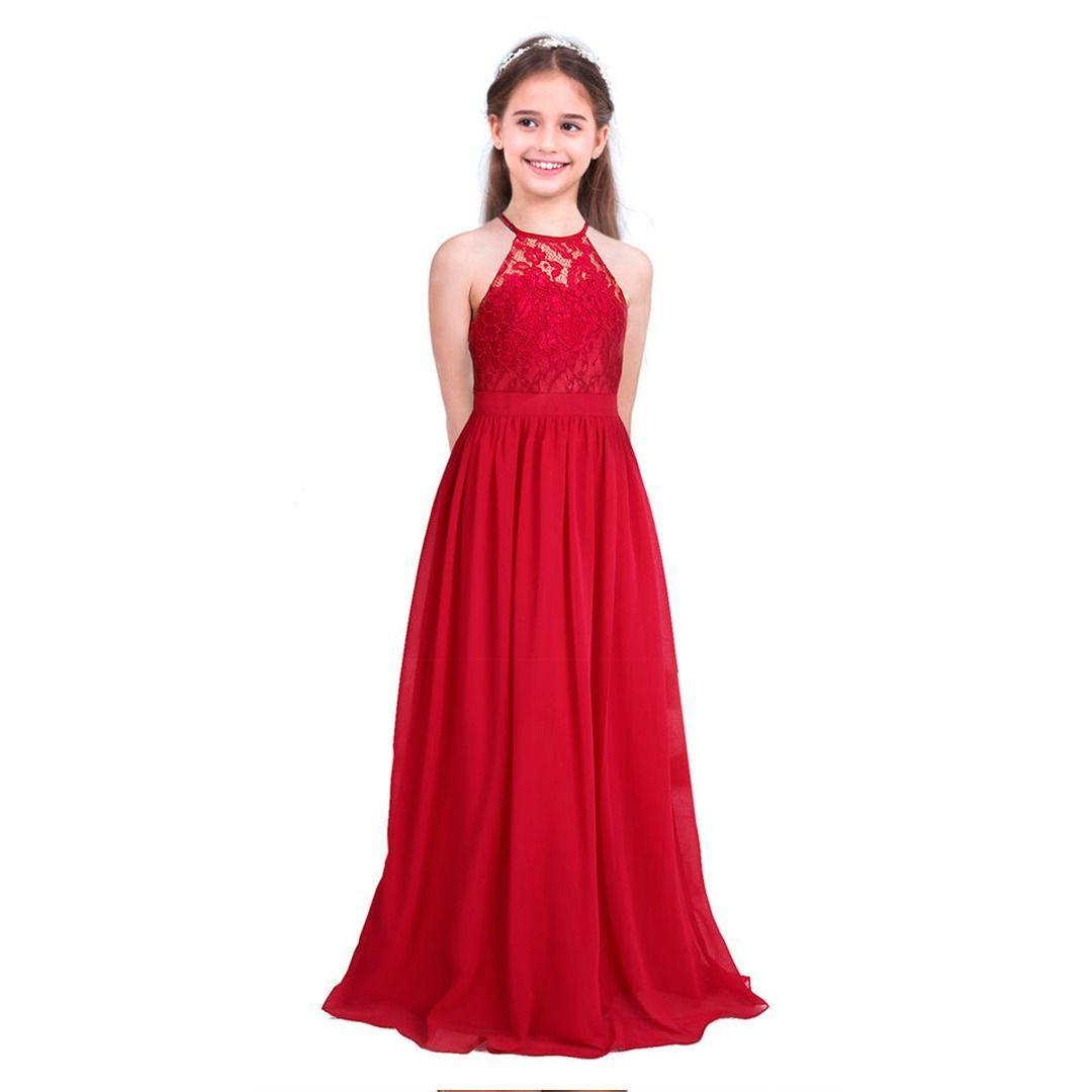 Vestido Largo de Niña Tipo Princesa Ideal Para Fiesta Bautizo Comunion Gala Matrimonio Modelo N017-0