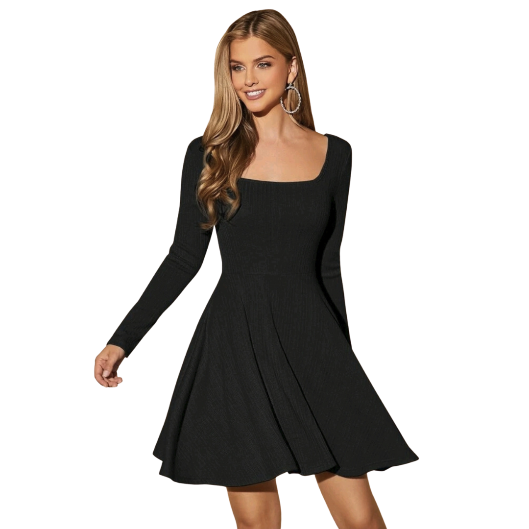 Vestido Corto Otoño Invierno Bucaneras Tallas Plus Modelo I018-0