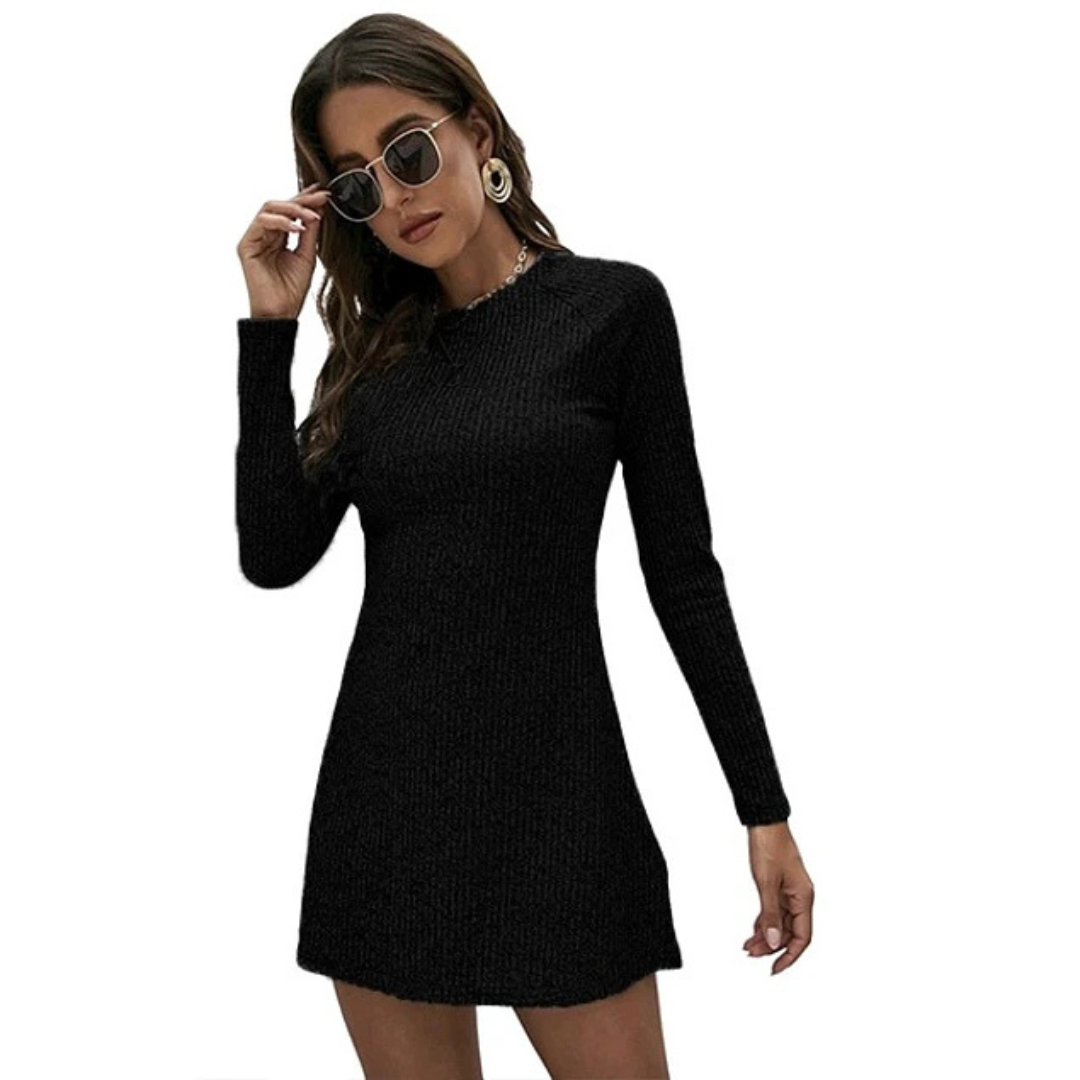 Vestido corto Holgago Manga Larga Ideal Otoño Invierno I038-0