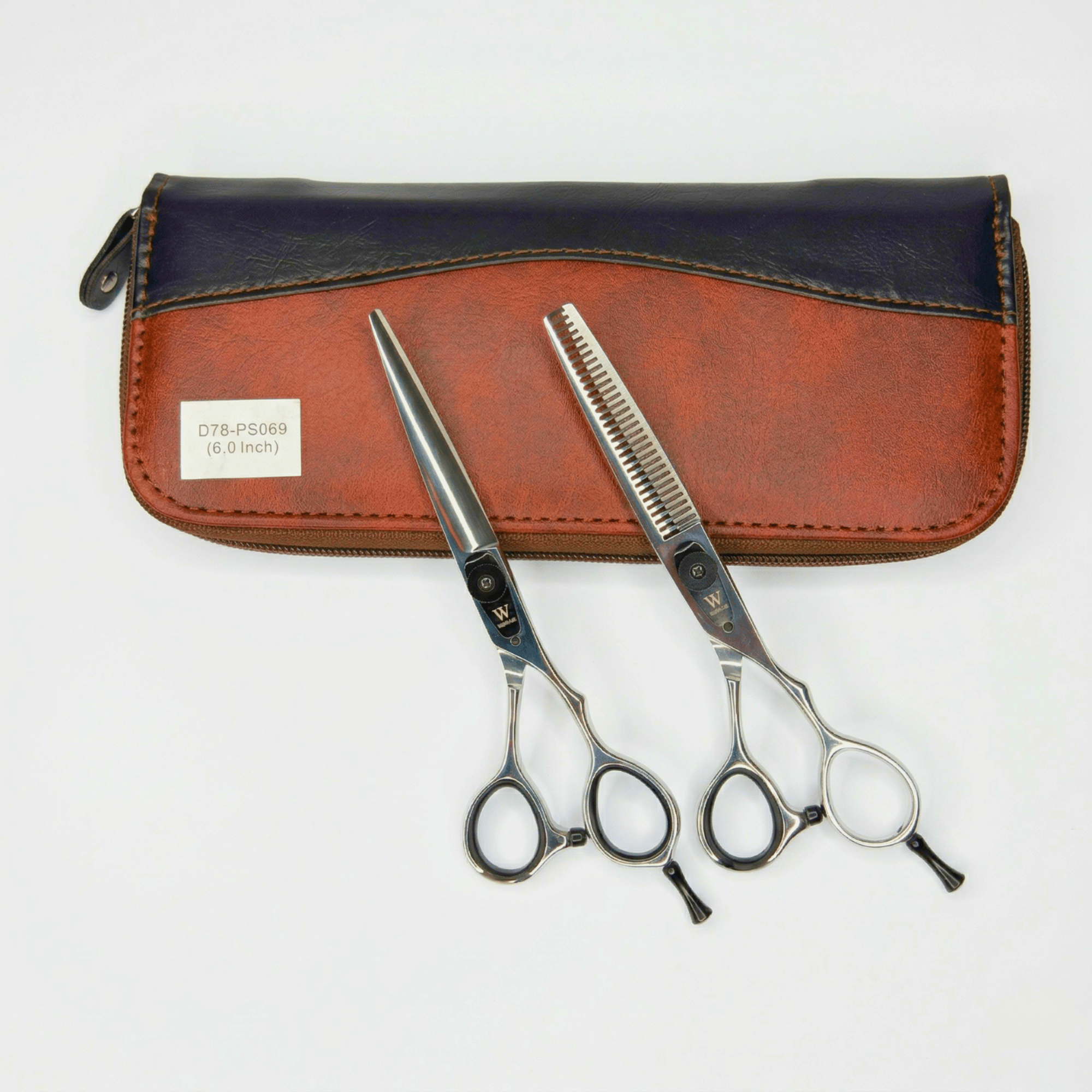 Set Tijeras Profesional WMARK D78-PS069: Filo Navaja y Esculpidora 6" -Silver-2