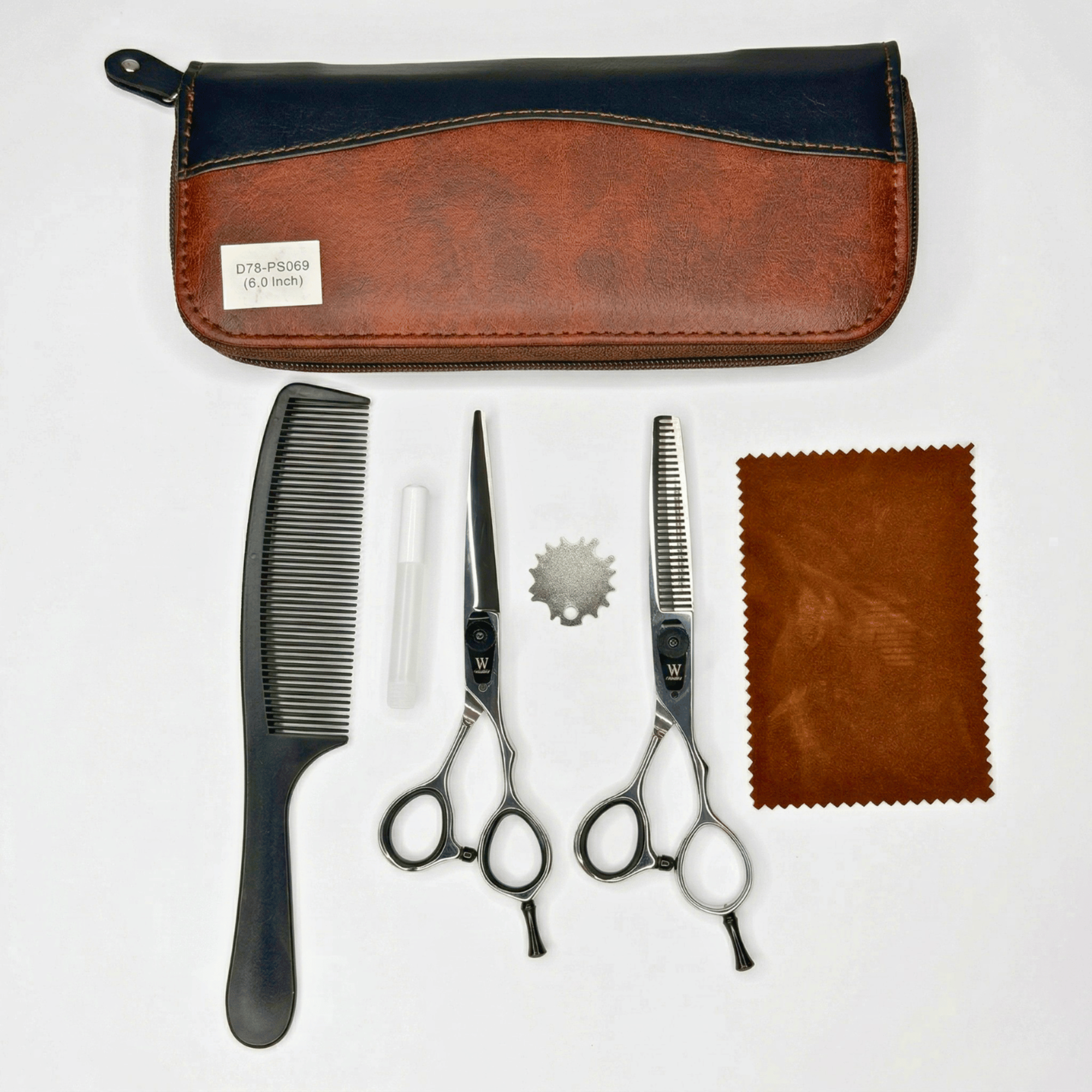 Set Tijeras Profesional WMARK D78-PS069: Filo Navaja y Esculpidora 6" -Silver-3