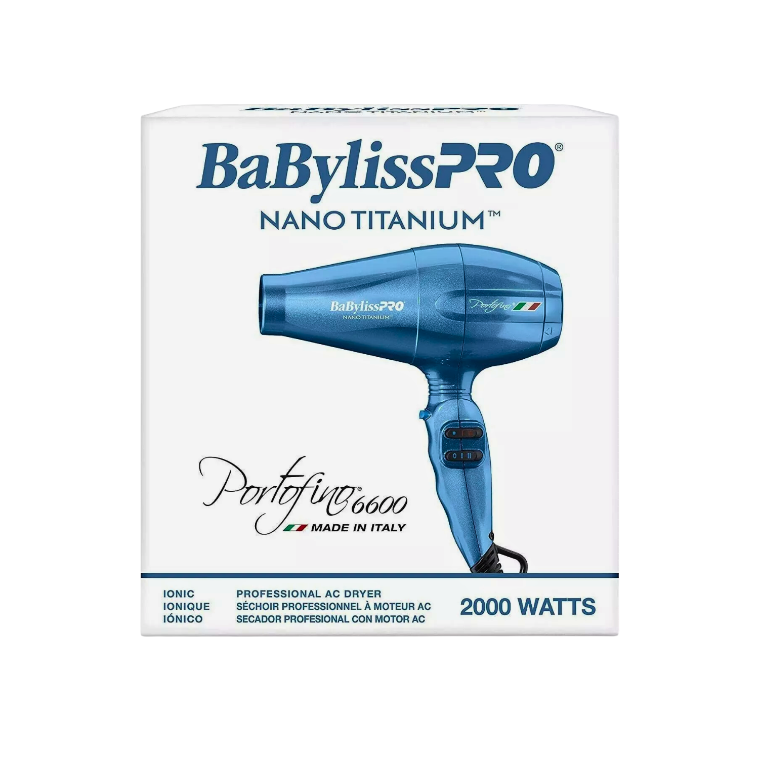 Secador BabylissPro Portofino Nano titanium 2000W Azul-3