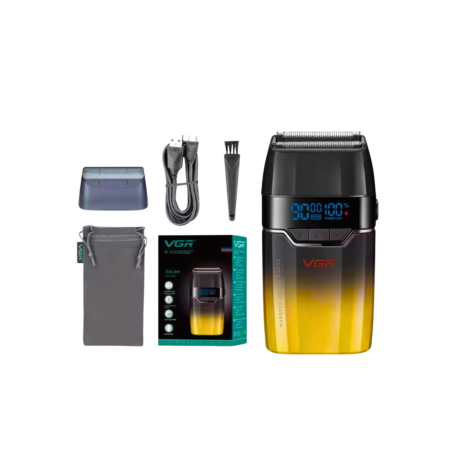 Barber Combo VGR Cortapelo V003 Patillera V906 Shaver V308 Gold-3