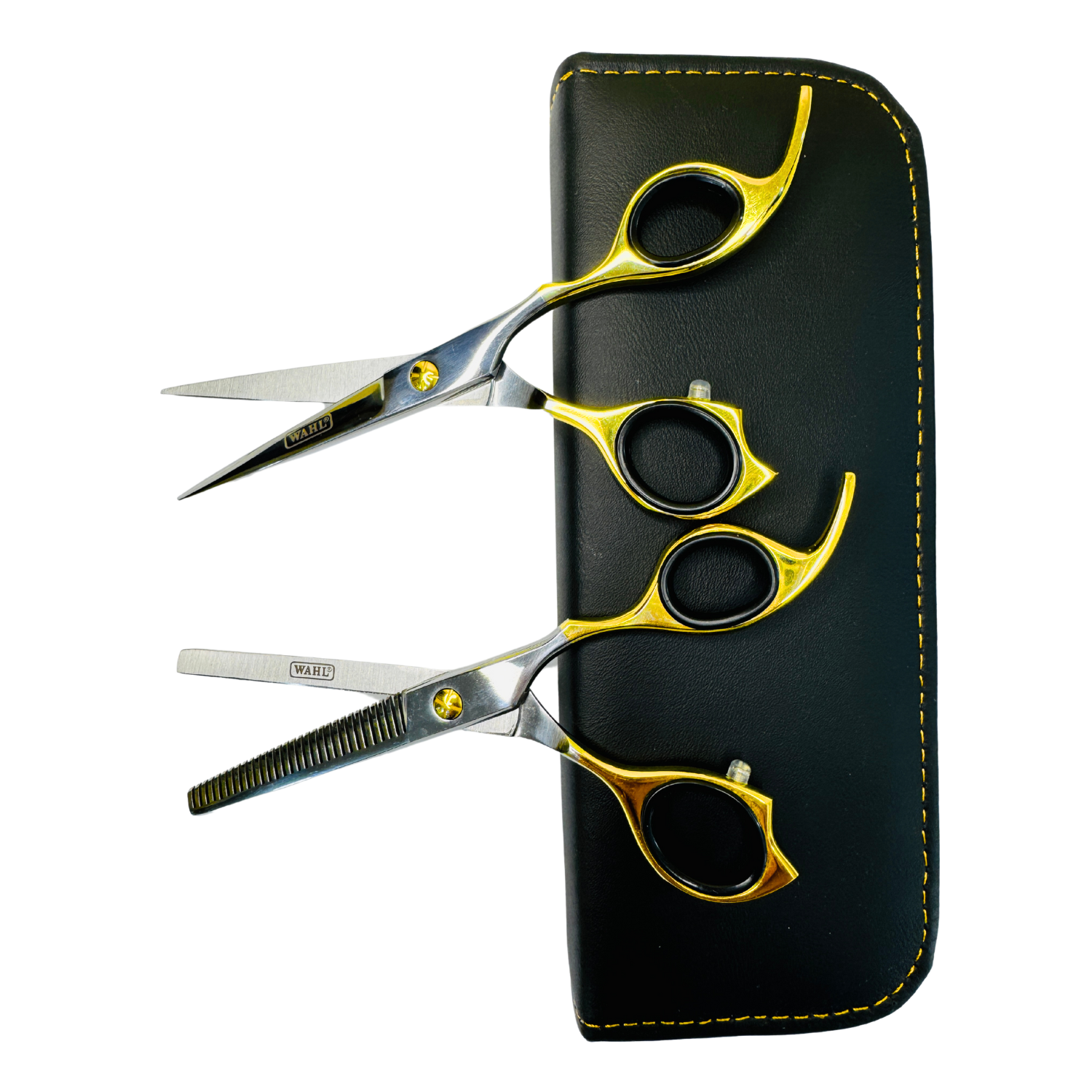 Set Tijeras Wahl Profesionales 6 Filo Navaja Y Esculpidora SILVER/GOLD-2