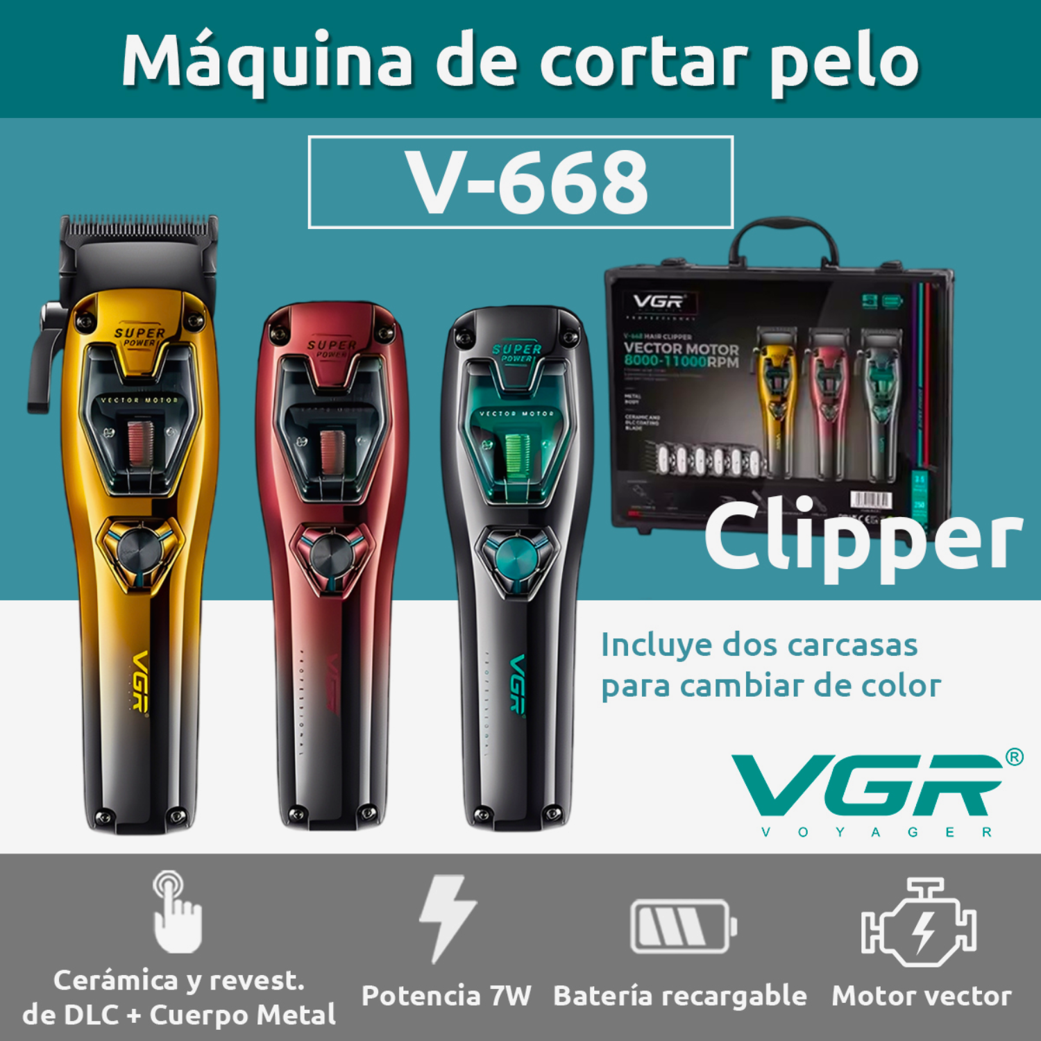M quina Profesional VGR V 668 Motor Vectorial 11 000 RPM Inal mbrica-3