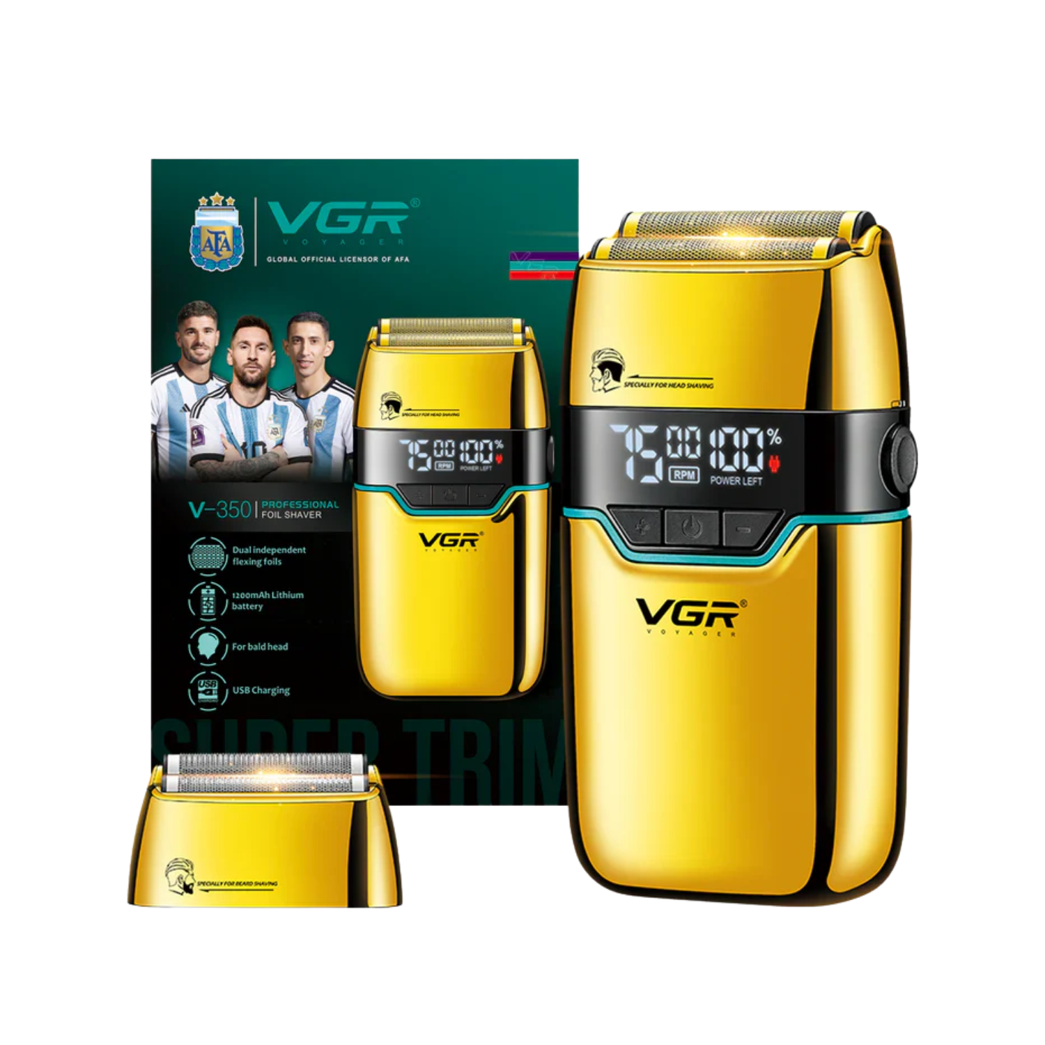 Afeitadora VGR V-350 Professional 9000 RPM Gold-2