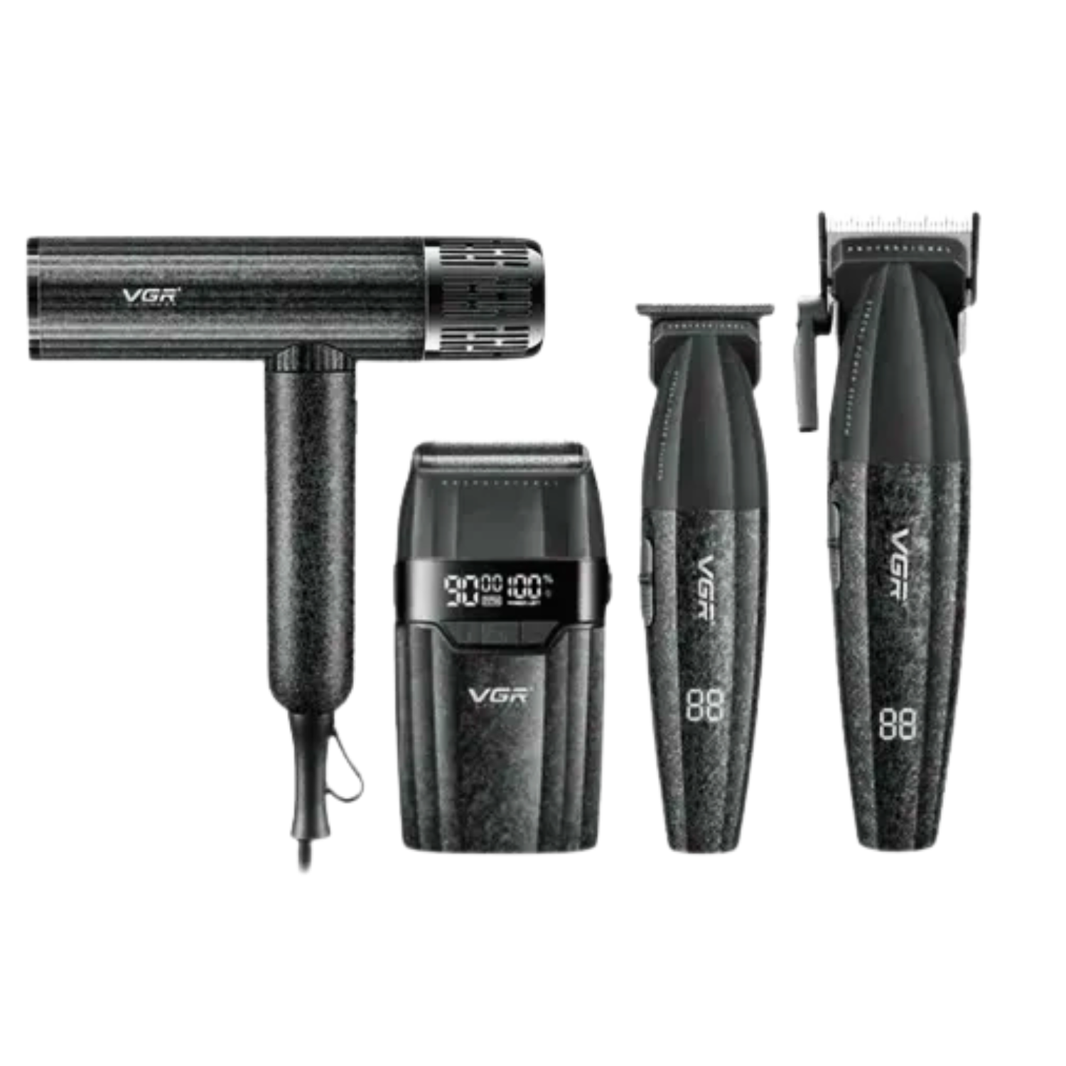 Kit de Barber a Profesional VGR V 640 S4 4 en 1 Negro Mate-2