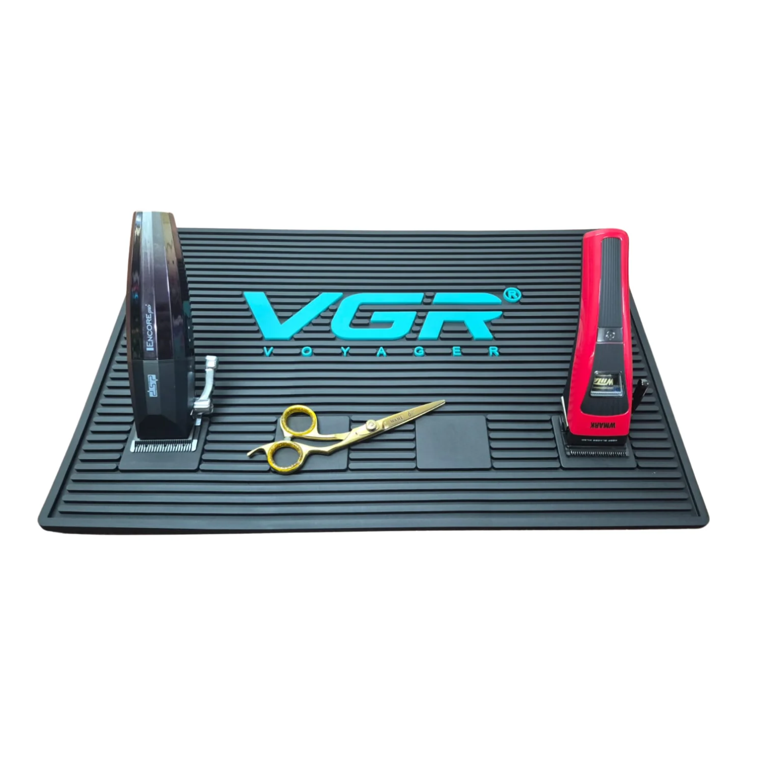 Alfombra Silic n Antideslizante Magn tica VGR Negra Para Barber a-0