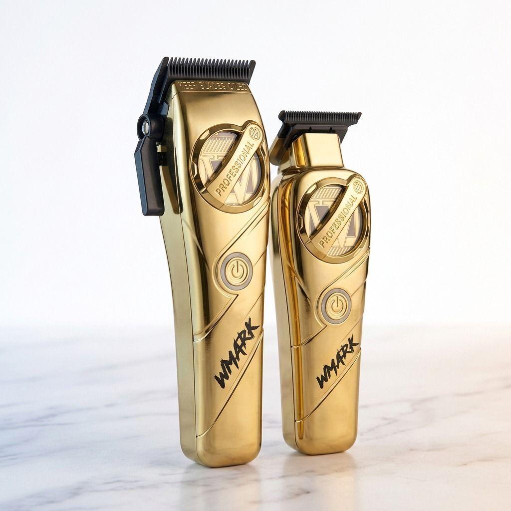 Kit Combo Cortadora Pelo y Trimmer Wmark NG 8613 Dorado Profesional-2