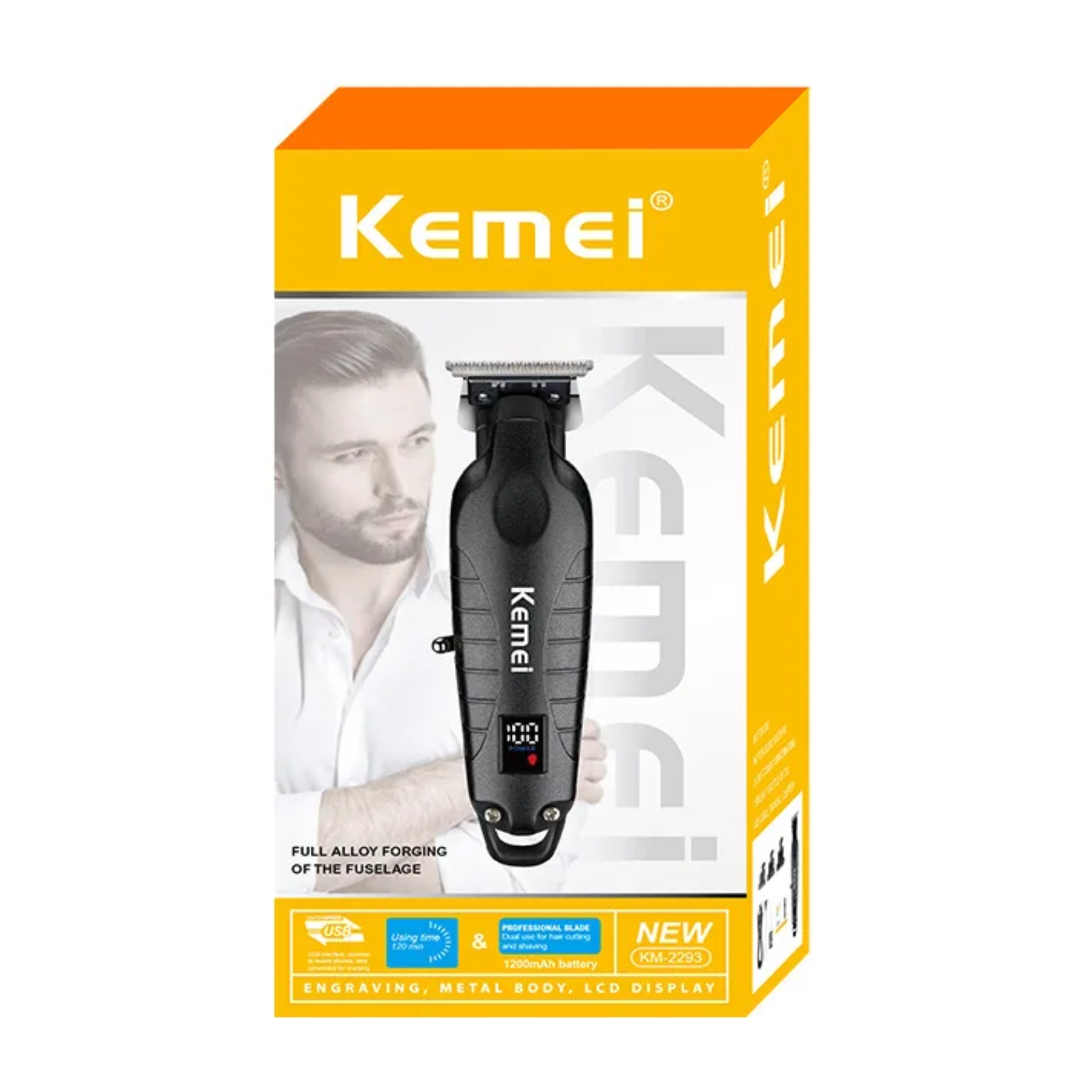 Cortadora Profesional Kemei KM 2293 con Pantalla Digital-2