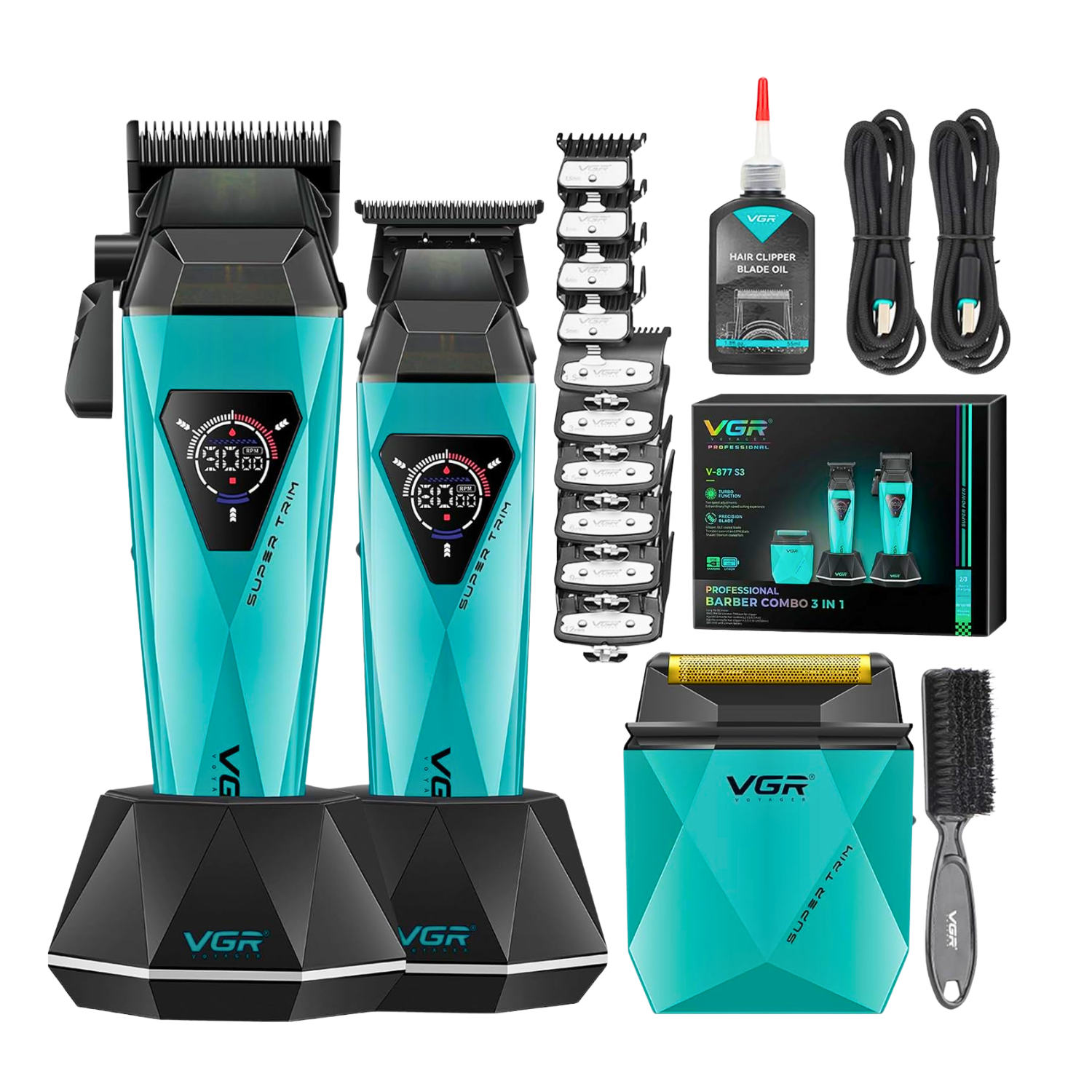 Combo Barber a Profesional Vgr V 877 S3 Diamante 9000rpm-3